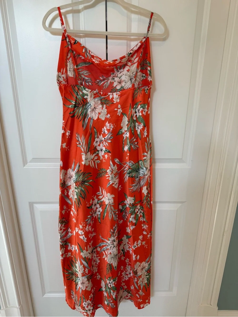 Floral Slip Maxi Dress - coral Floral